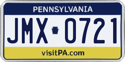 PA license plate JMX0721
