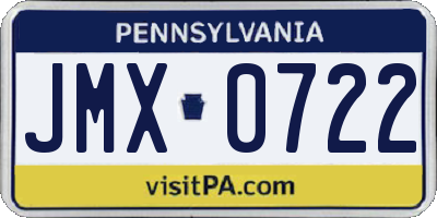 PA license plate JMX0722