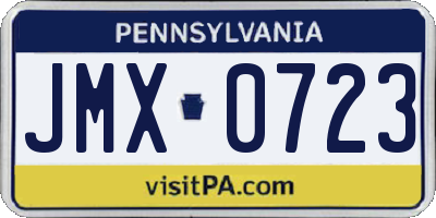 PA license plate JMX0723