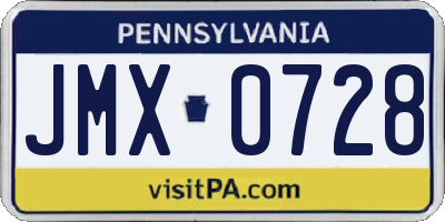 PA license plate JMX0728
