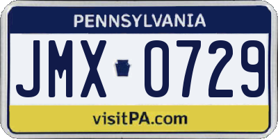 PA license plate JMX0729