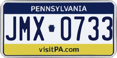 PA license plate JMX0733