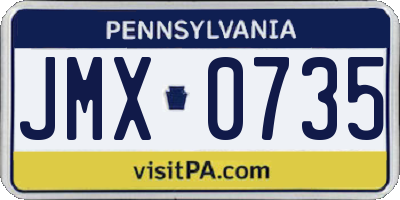 PA license plate JMX0735
