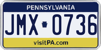 PA license plate JMX0736