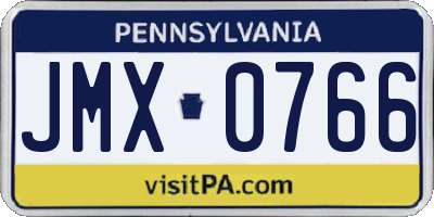 PA license plate JMX0766