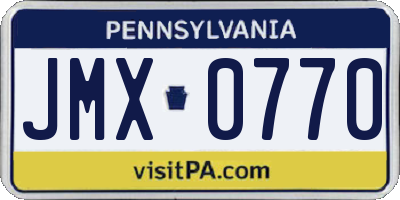 PA license plate JMX0770