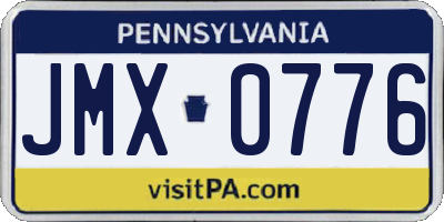 PA license plate JMX0776