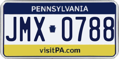 PA license plate JMX0788