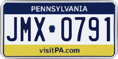 PA license plate JMX0791