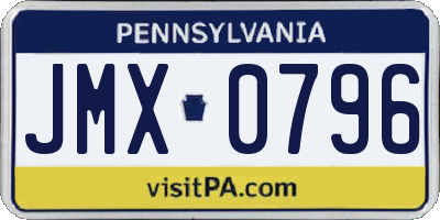 PA license plate JMX0796