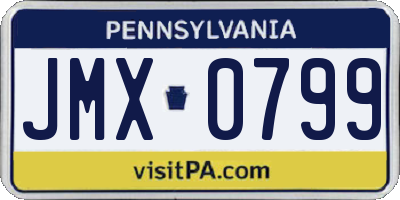 PA license plate JMX0799