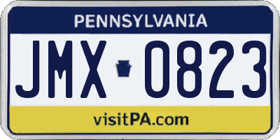 PA license plate JMX0823