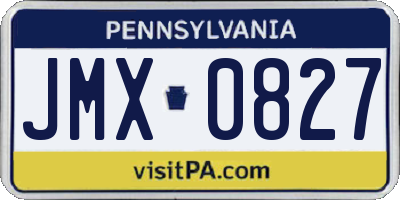 PA license plate JMX0827