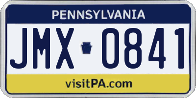 PA license plate JMX0841