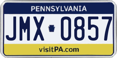 PA license plate JMX0857