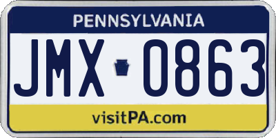 PA license plate JMX0863