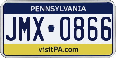 PA license plate JMX0866