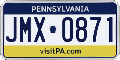 PA license plate JMX0871