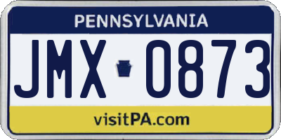 PA license plate JMX0873