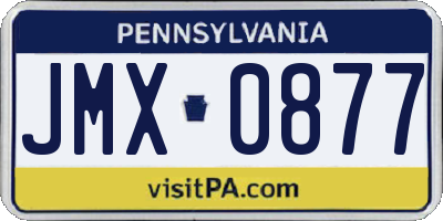 PA license plate JMX0877
