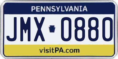 PA license plate JMX0880