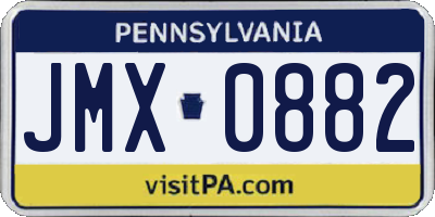 PA license plate JMX0882