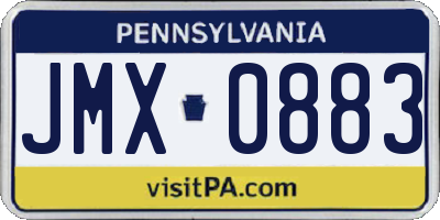 PA license plate JMX0883