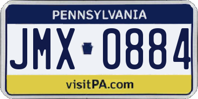 PA license plate JMX0884