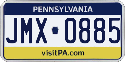 PA license plate JMX0885
