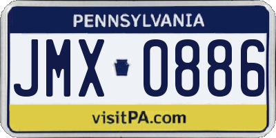 PA license plate JMX0886