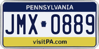 PA license plate JMX0889