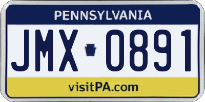 PA license plate JMX0891