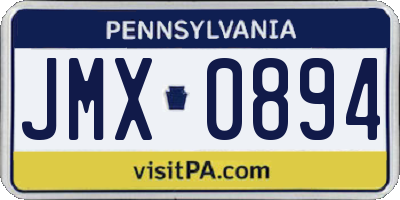 PA license plate JMX0894