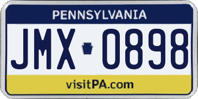 PA license plate JMX0898