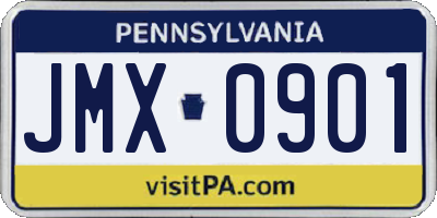 PA license plate JMX0901