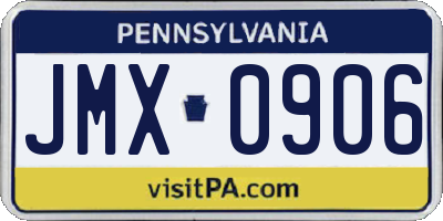 PA license plate JMX0906