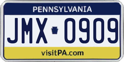 PA license plate JMX0909