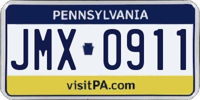 PA license plate JMX0911