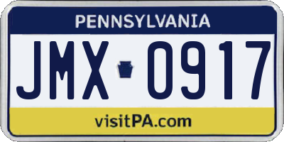 PA license plate JMX0917