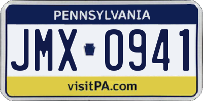 PA license plate JMX0941