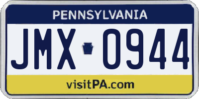 PA license plate JMX0944