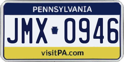 PA license plate JMX0946