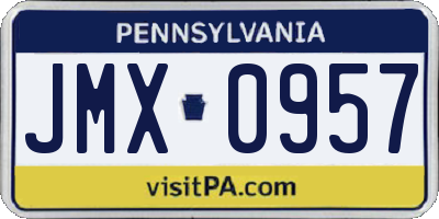 PA license plate JMX0957