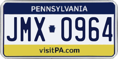 PA license plate JMX0964