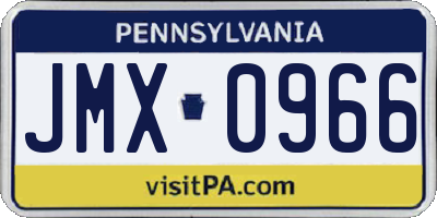PA license plate JMX0966