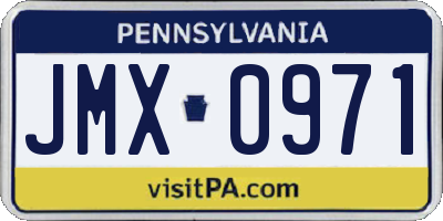 PA license plate JMX0971