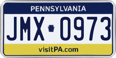PA license plate JMX0973