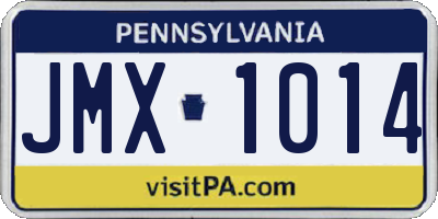 PA license plate JMX1014
