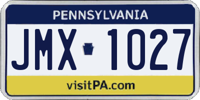 PA license plate JMX1027