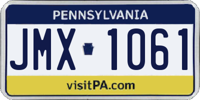 PA license plate JMX1061